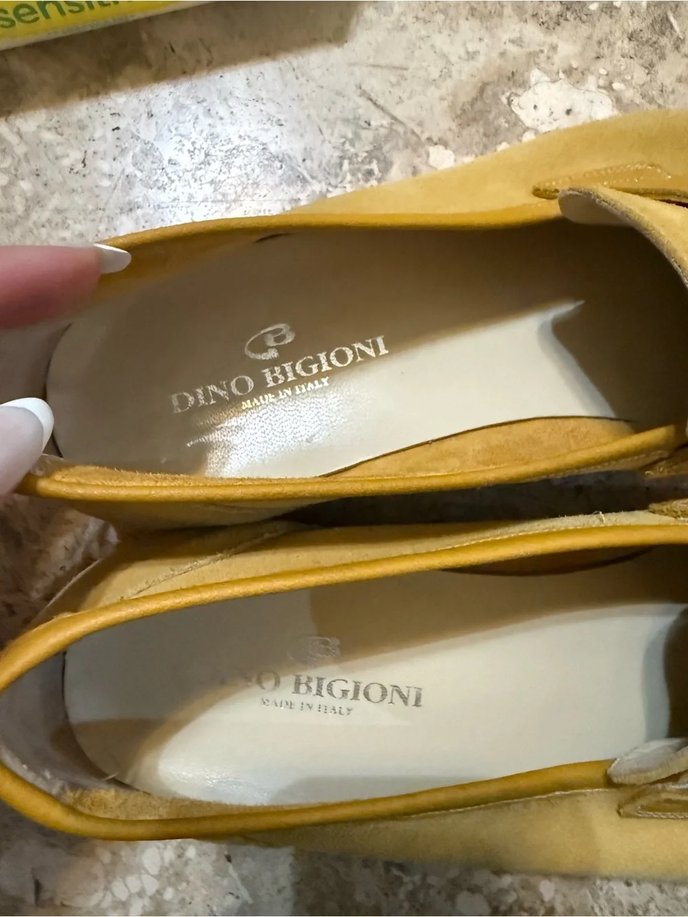 Men's Yellow Suede Penny Loafers